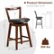 Swivel Upholstered Pu Leather Stool With Backrest And Cushioned Seat